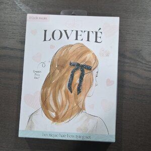 Love Black Polka Dot Hair Bow Tying Set